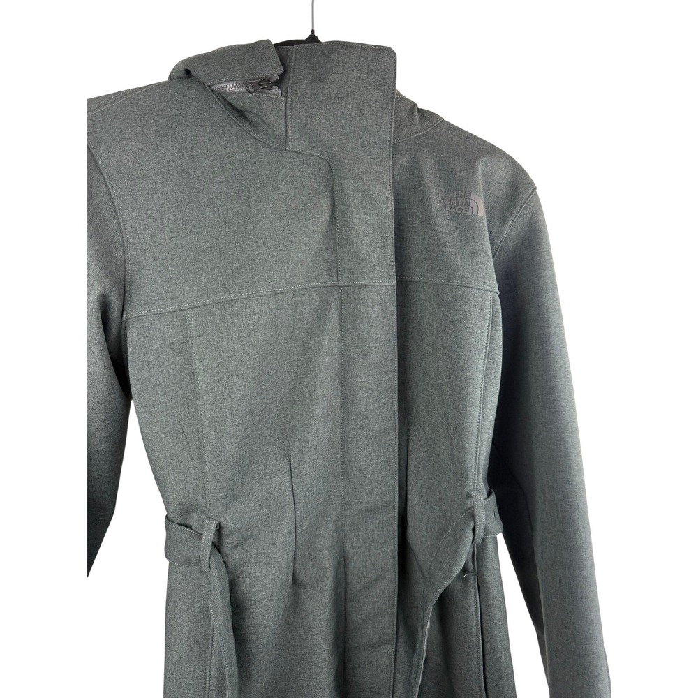 The North Face Laney II Trench Coat Womens Medium Grey Softshell Hooded Jacket - Picture 2 of 8